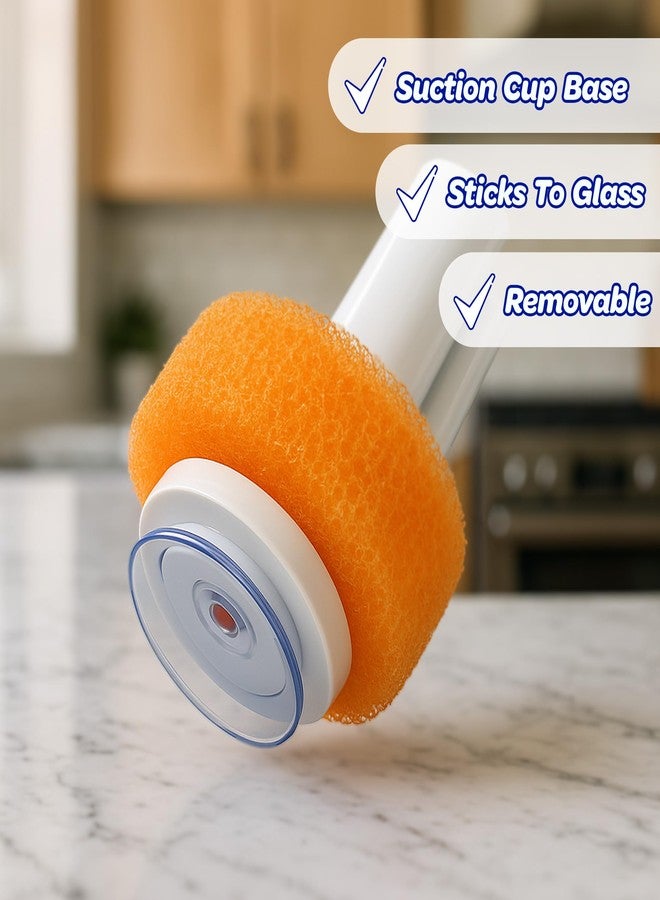Gevoli Sponge Holder for Smiley Sponges with Suction Base, Countertop/Under Kitchen Sink Organizer (Holds 3 Daddy or Mommy Scrubber Sponges) White - Image 3